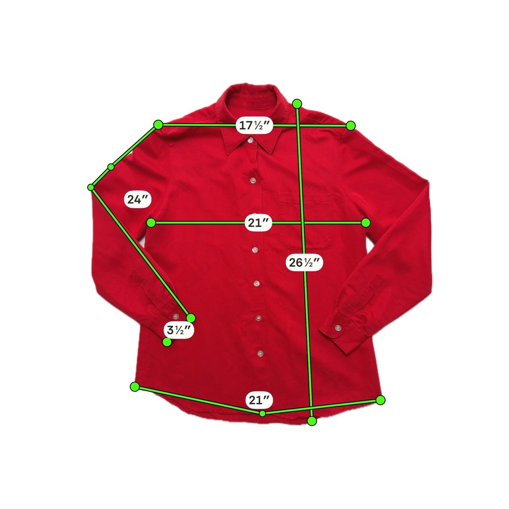 Crazy Horse Womens Medium Red Career Button Up Office Casual Shirt - Picture 11 of 16